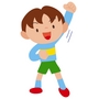 イラスト：手をあげる男の子