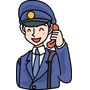イラスト:電話を受ける警察官 イラスト:電話を受ける警察官