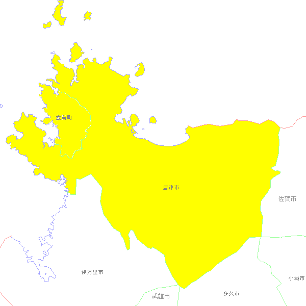 唐津警察署管轄地図（拡大図）