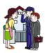 イラスト：道案内をする警察官
