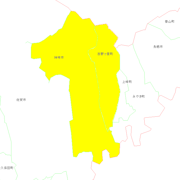 神崎警察署 管轄地図（拡大図）