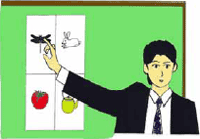 イラスト：説明をする検査員
