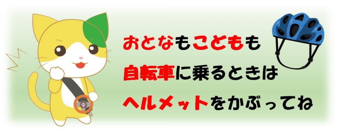 自転車に乗るときはヘルメットをかぶってね